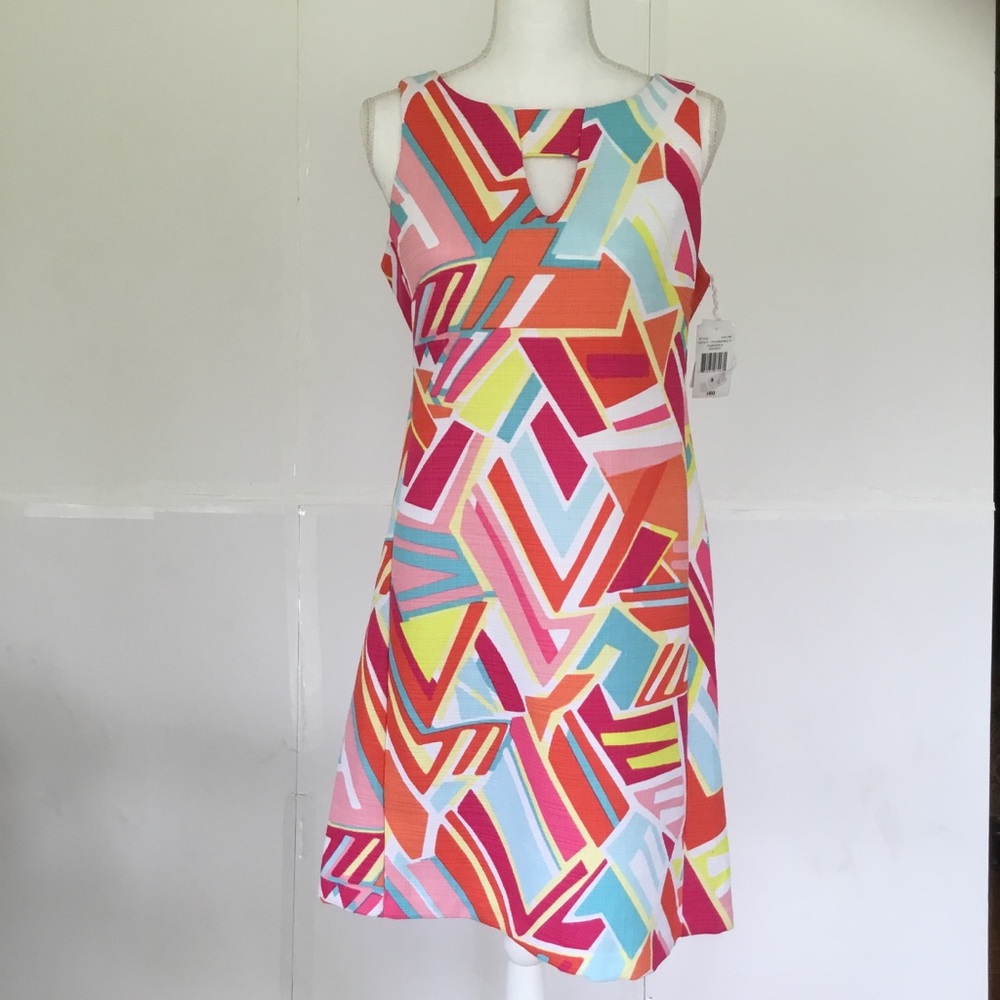 NWT ~RNstudio~ Sleeveless retro colors dress